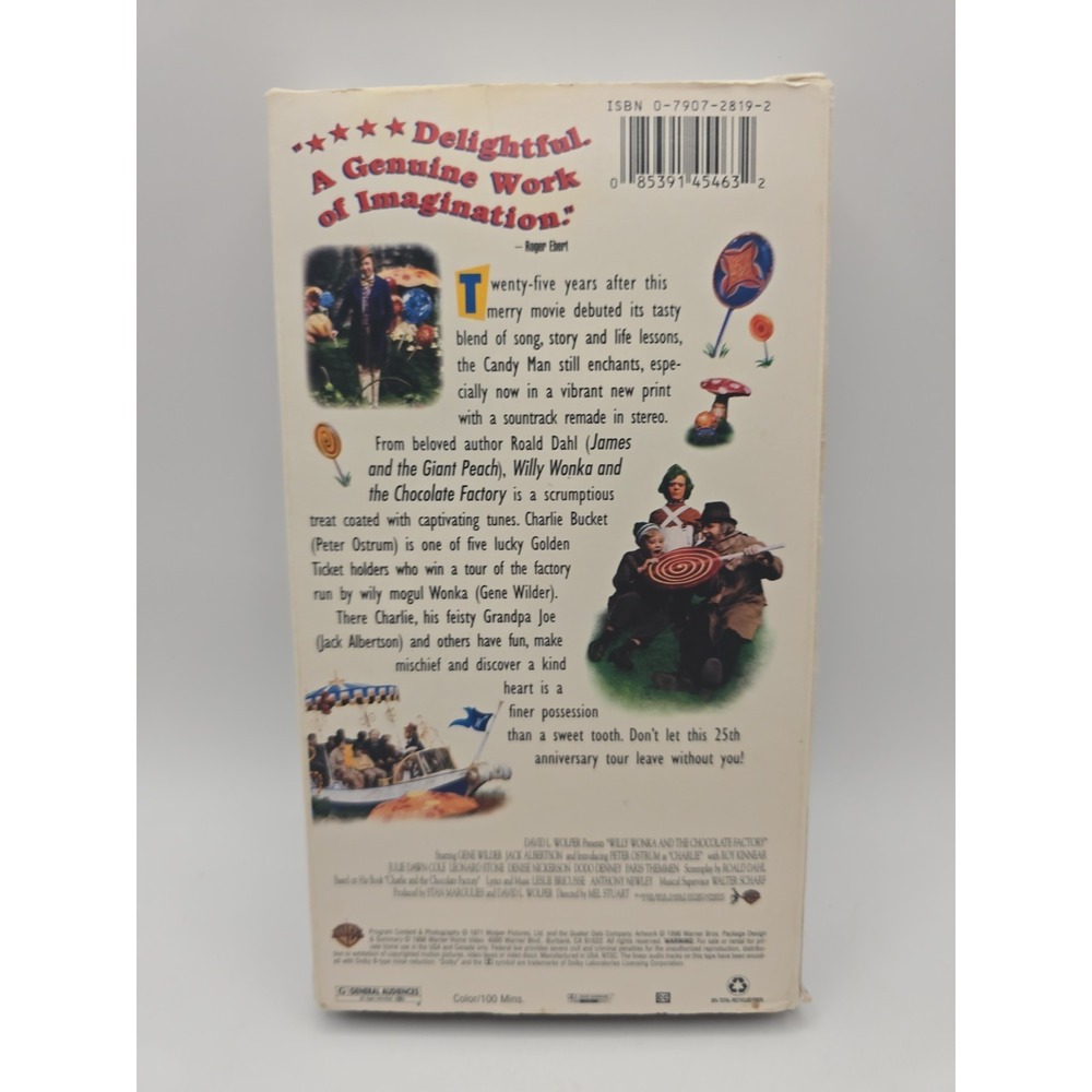 Willy Wonka and the Chocolate Factory (VHS, 1999, Remastered 25th Ann.) - Picture 2 of 7